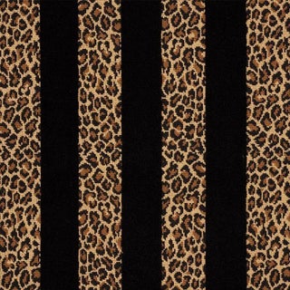 Sample - Schumacher X Timothy Corrigan Guepard Stripe Velvet Fabric in Black For Sale