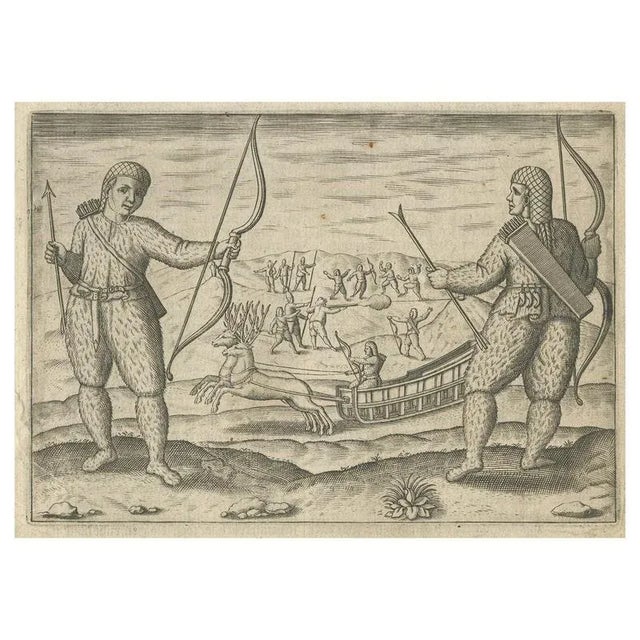 Dutch Arctic Expedition Meets Samoyed Archers Pontanus, 1611, Paper For Sale - Image 9 of 9
