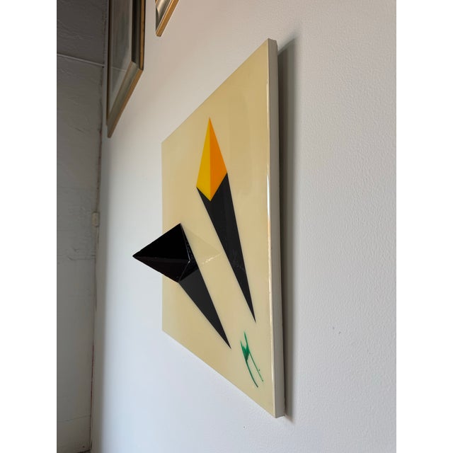 Two Pyramids — Contemporary Mixed Media Geometric Wall Art, Signed & Dated 2022 For Sale - Image 4 of 12
