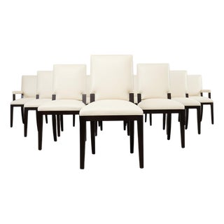 Set of Ten Kreiss Vegan Leather Sutton Dining Chairs For Sale