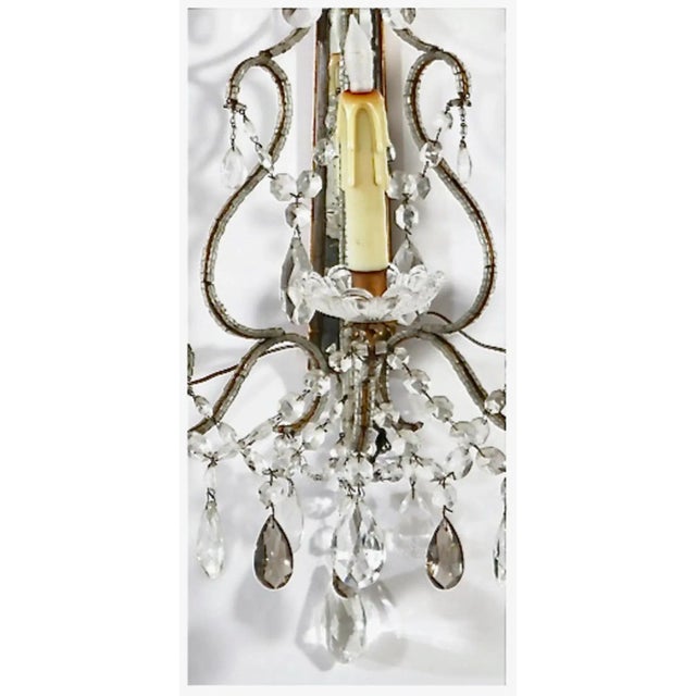 1970s Pair Beaded Sconces For Sale - Image 5 of 6