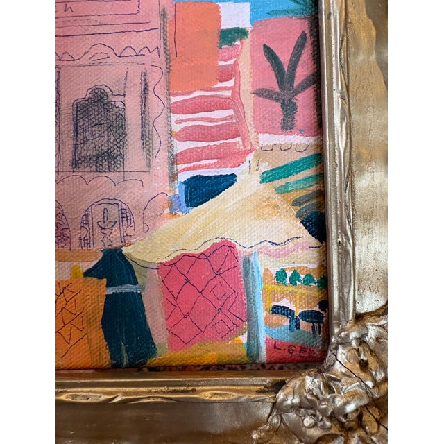 2024 “Fabrics in Marrakech” Painting in Antique Frame For Sale - Image 4 of 7