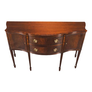 Contemporary Federal Style Serpentine Inlaid Sideboard For Sale