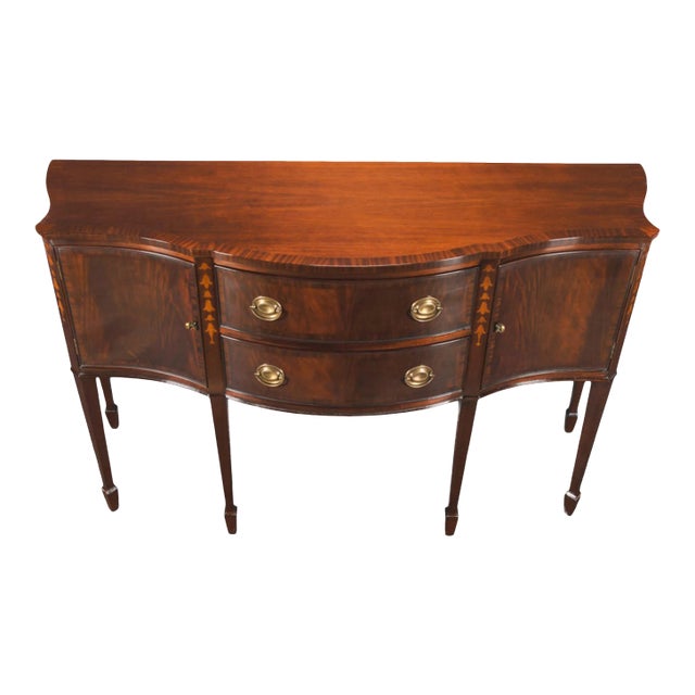 Contemporary Federal Style Serpentine Inlaid Sideboard For Sale