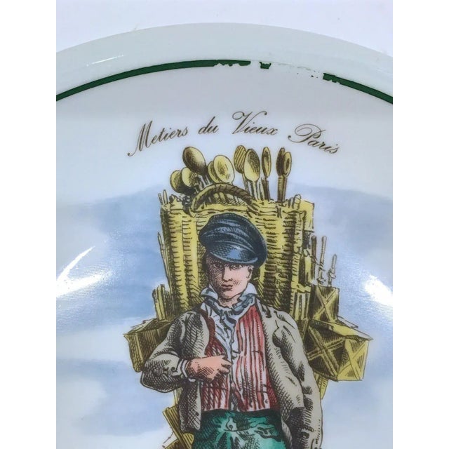 Realism Vintage Trades of Old Paris Plate,Utensil Vendor For Sale - Image 3 of 5