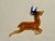 Rare, wonderfully articulated antique German mercury glass reindeer ornament in an unusual color combination of brown with...