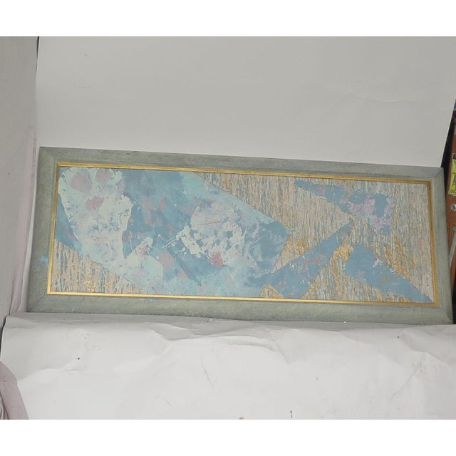 1980s 1980's Framed Paper & Paint Collage For Sale - Image 5 of 5