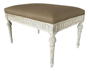 Antique Gustavian Painted and Upholstered Stool