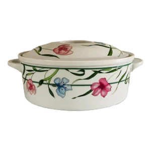 Vintage Jacqueline the Toscany Collection Porcelain Lidded Oval Serving Bowl