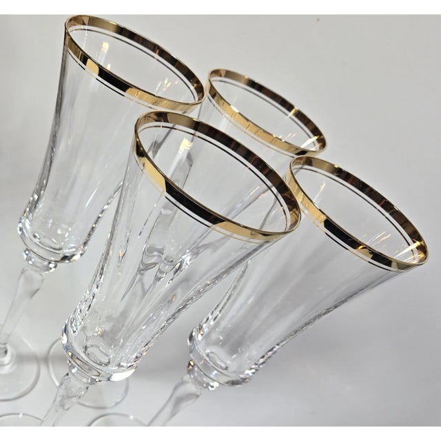 Vintage Gold Rimmed Mikasa Champagne Flutes Set of 4 Chairish