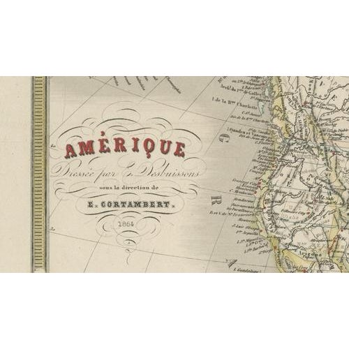 French Map of North and South America by Cortambert, 1864 For Sale - Image 3 of 11