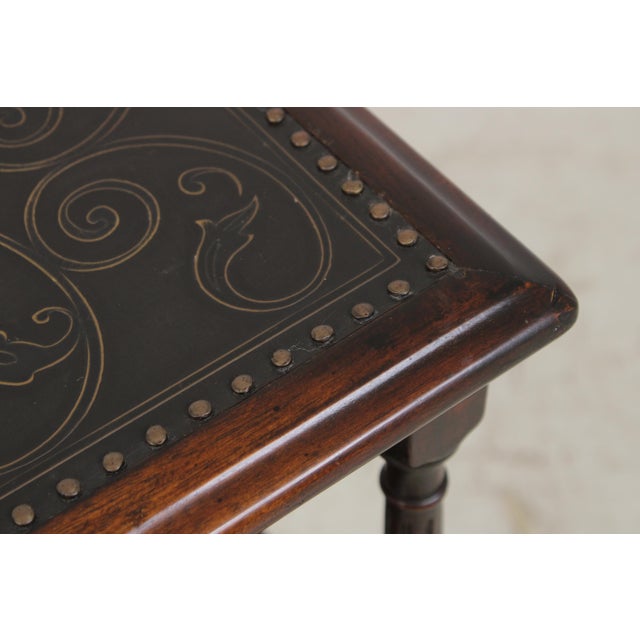 Wood Theodore Alexander 3 Tier Metal Top Stand Table For Sale - Image 7 of 17