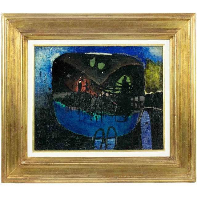 Gianni Dova, Head, Original Oil on Canvas, 1960 For Sale - Image 4 of 4