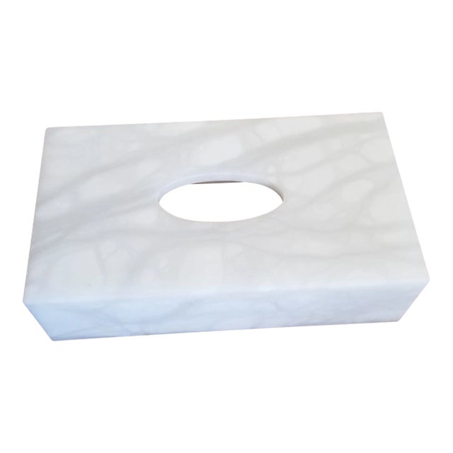 Alabaster Tissue Box Cover For Sale