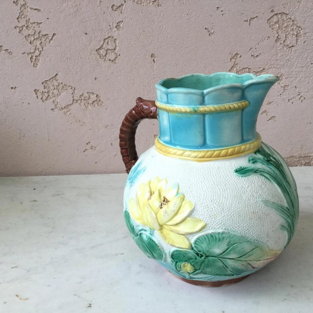 Victorian Victorian Majolica Water Lily, circa 1890 For Sale - Image 3 of 8