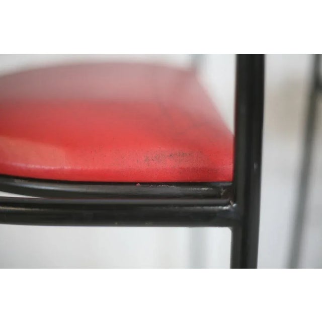 French Steel and Leather Armchairs, 1980s, Set of 3 For Sale - Image 3 of 18