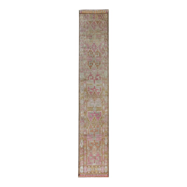 Vintage Turkish Oushak Runner For Sale