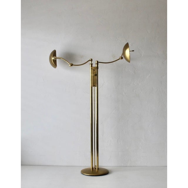 1980s 1980s Postmodern Adjustable Two Light Brass Floor Lamp by Holtkoetter Luechten For Sale - Image 5 of 17