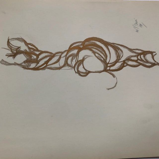 2 original charcoal drawings on paper both signed 11 x 14 unframed