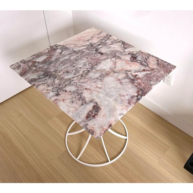 Mid-Century Modern 1960s Estelle & Erwine Laverne Rose Granite Pedestal Table Laverne International Knoll For Sale - Image 3 of 10