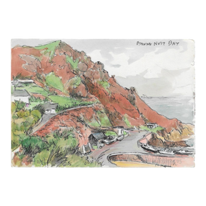 1950s Ivy Attwell Bonne Nuit Bay Channel Islands Watercolor