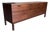 Mid Century Modern Walnut Credenza With Black Accent Pulls For Sale