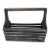 Vintage Rustic Wooden Slatted Tool Caddy With Handle – Distressed Blue Gray For Sale