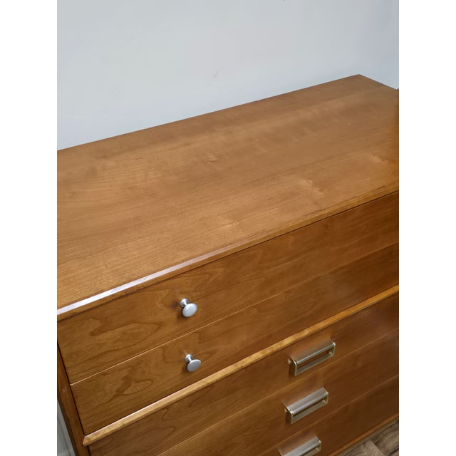 Mid-Century Modern Drexel MCM Mid-Century Cherry “Sun Coast” Tall Dresser / Highboy Designed by Kipp & Stewart For Sale - Image 3 of 10