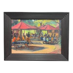 William Daniel Pfahl Pittsburgh Zoo Outdoor Cafe Oil on Canvas, Circa 2008
