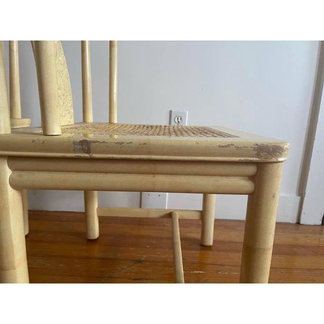 Mid-20th Century Pair of Henredon Lacquered Chinoiserie Caned Accent Chairs For Sale - Image 12 of 12