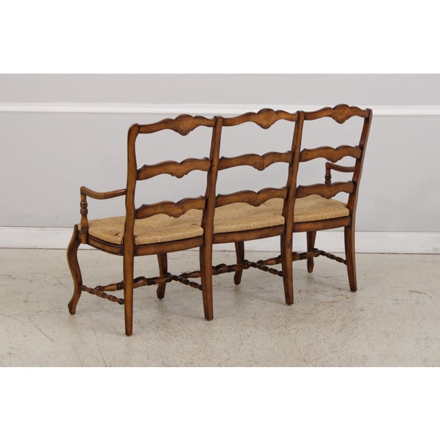 Country French Triple Back Rush Seat Settee For Sale In Philadelphia - Image 6 of 18