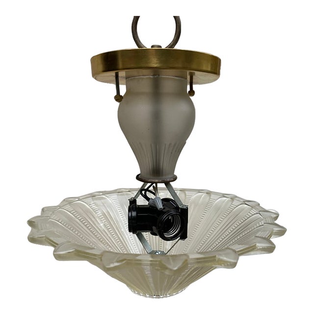 Vintage Semi-Flush Ceiling Fixture For Sale