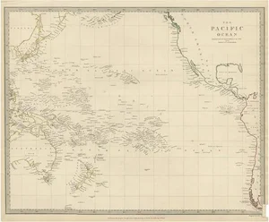 Antique Map of Australasia, New Zealand, Polynesia & the Pacific Ocean, 1840