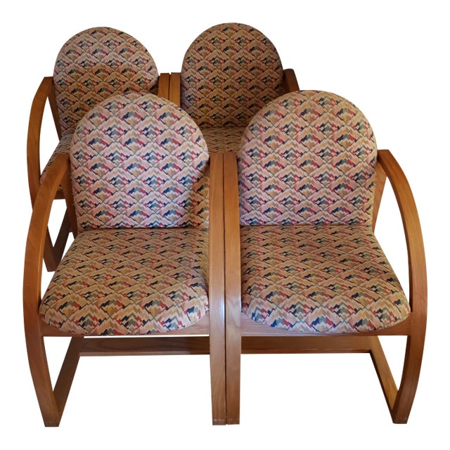 1980s Vintage Bauhaus Style Peter Danko Chairs - Set of 4 For Sale