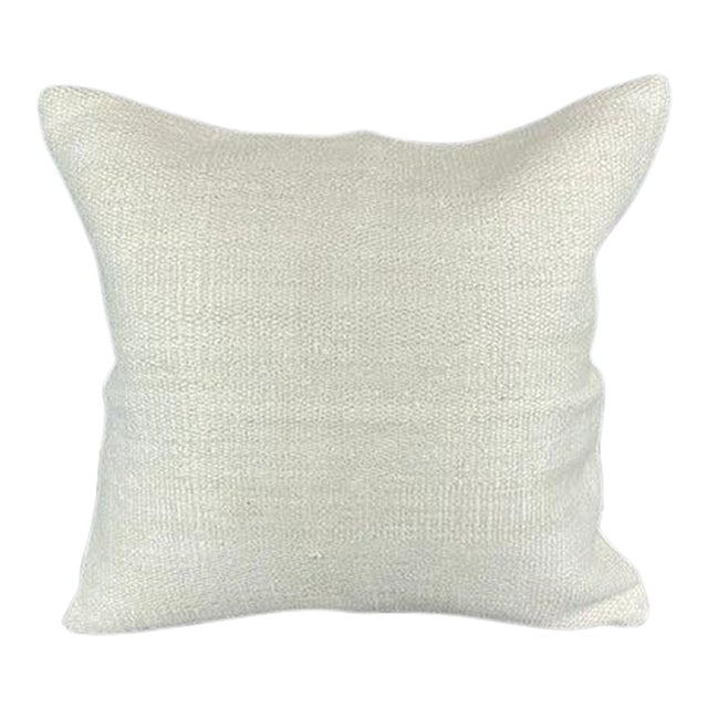 20 x 20 Hemp Pillow Turkish Cushion Natural Grayish White Pillow Cushion Cover For Sale