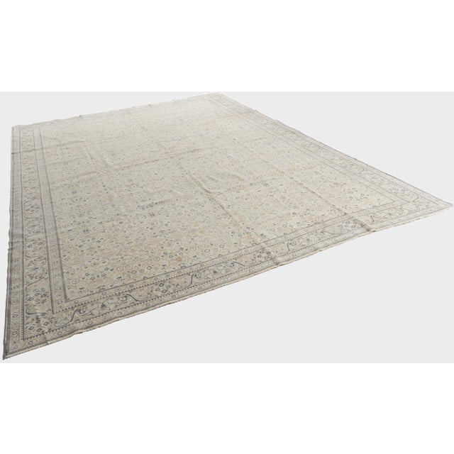 Textile Vintage Circa 1940 Ivory Turkish Sivas Rug 8ft 10in X 12ft 2in For Sale - Image 7 of 14