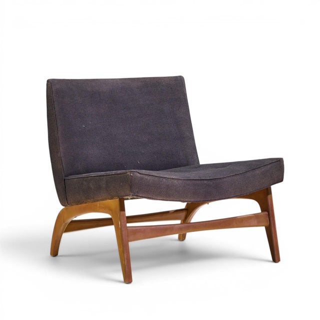 Adrian Pearsall Adrian Pearsall Style Mid Century Walnut Slipper Chairs - Pair For Sale - Image 4 of 12