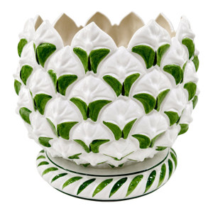 Vintage Meiselman Imports Italian Majolica Cachepot Planter, Made in Italy