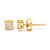 Contemporary 14K Yellow Gold 1/4 Cttw Invisible Set Princess-Cut Diamond Square Stud Earring (J-K Color, I1-I2 Clarity) For Sale - Image 3 of 6