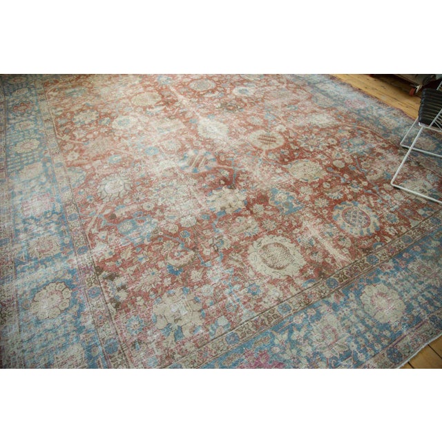 Vintage Distressed Tabriz Rug - 10'10" X 13'9" For Sale - Image 10 of 13