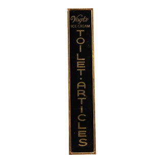 Early Gold Leaf Reverse on Glass Vogt's Ice Cream Sign For Sale