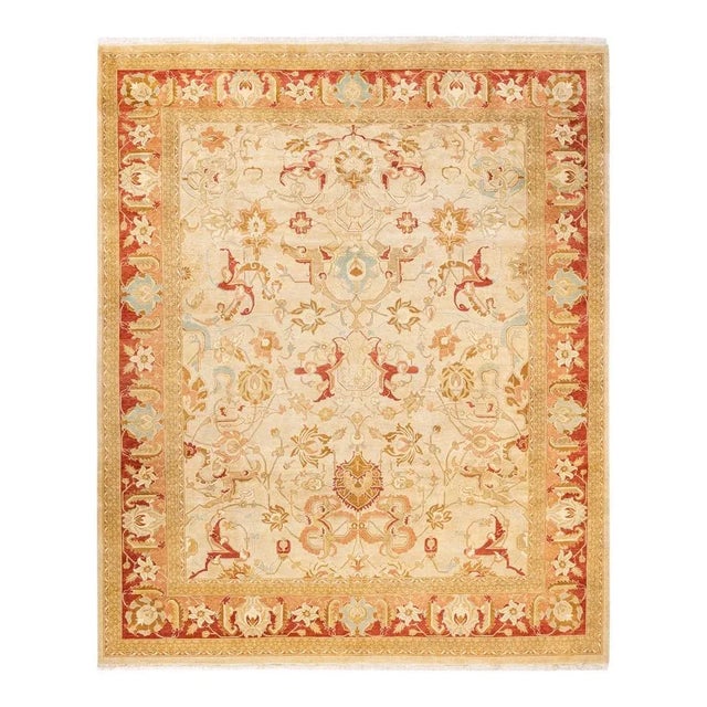 Ivory Mogul, One-of-a-Kind Hand-Knotted Area Rug in Ivory, 8' 1" x 9' 10" For Sale - Image 8 of 8