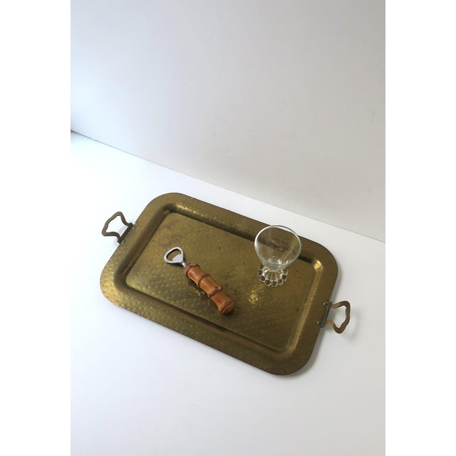 Brass Tray With Handles, Entertaining or Vanity, Circa Mid-20th Century For Sale - Image 4 of 12
