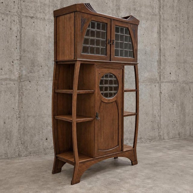2000 - 2009 Vintage Art Nouveau Oak Sideboard, 1960s For Sale - Image 5 of 7