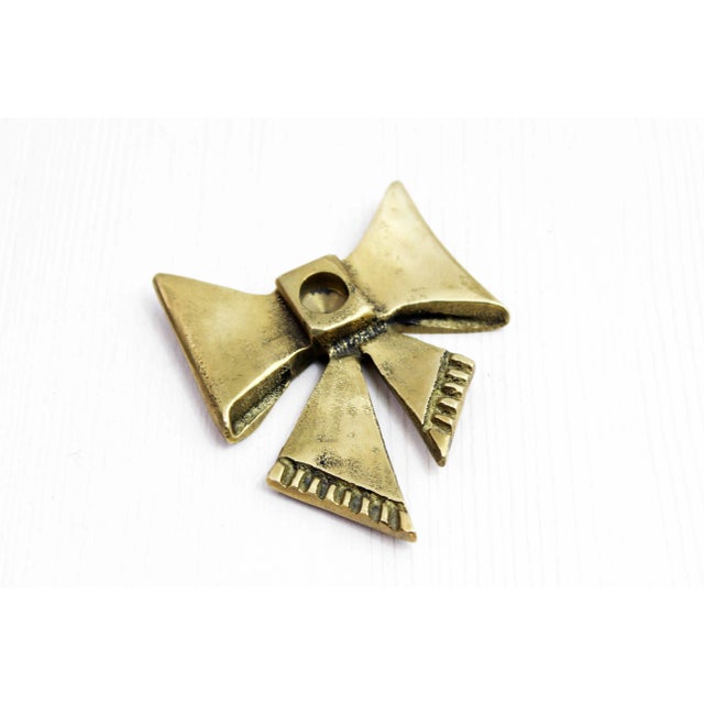Vintage Bow Tie Candlestick in Brass, 1970s For Sale - Image 9 of 9