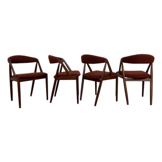 Model 31 Dining Chairs in Teak attributed to Kai Kristiansen for Schou Andersen, Denmark, 1960, Set of 4 For Sale