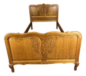 Vintage French Bed Frame in Oak