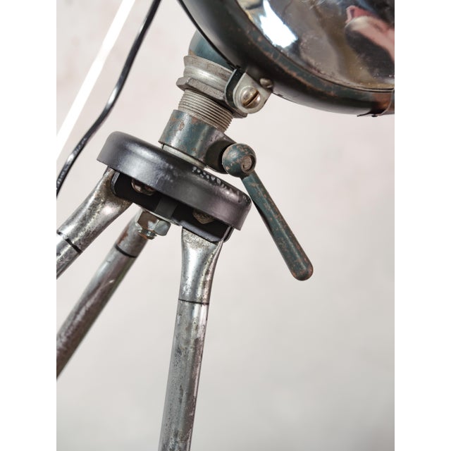 Military Spotlight Floor Lamp on Original Tripod from Bosch Eisemann, 1960s For Sale - Image 15 of 18