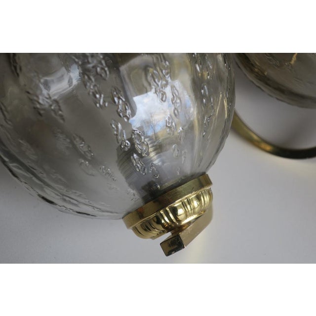 Brass & Glass Double Wall Lights, 1970s, Set of 2 For Sale - Image 6 of 14