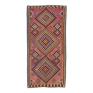 Vintage Persian Shiraz Kilim Gallery Rug 05'03 X 11'01 For Sale